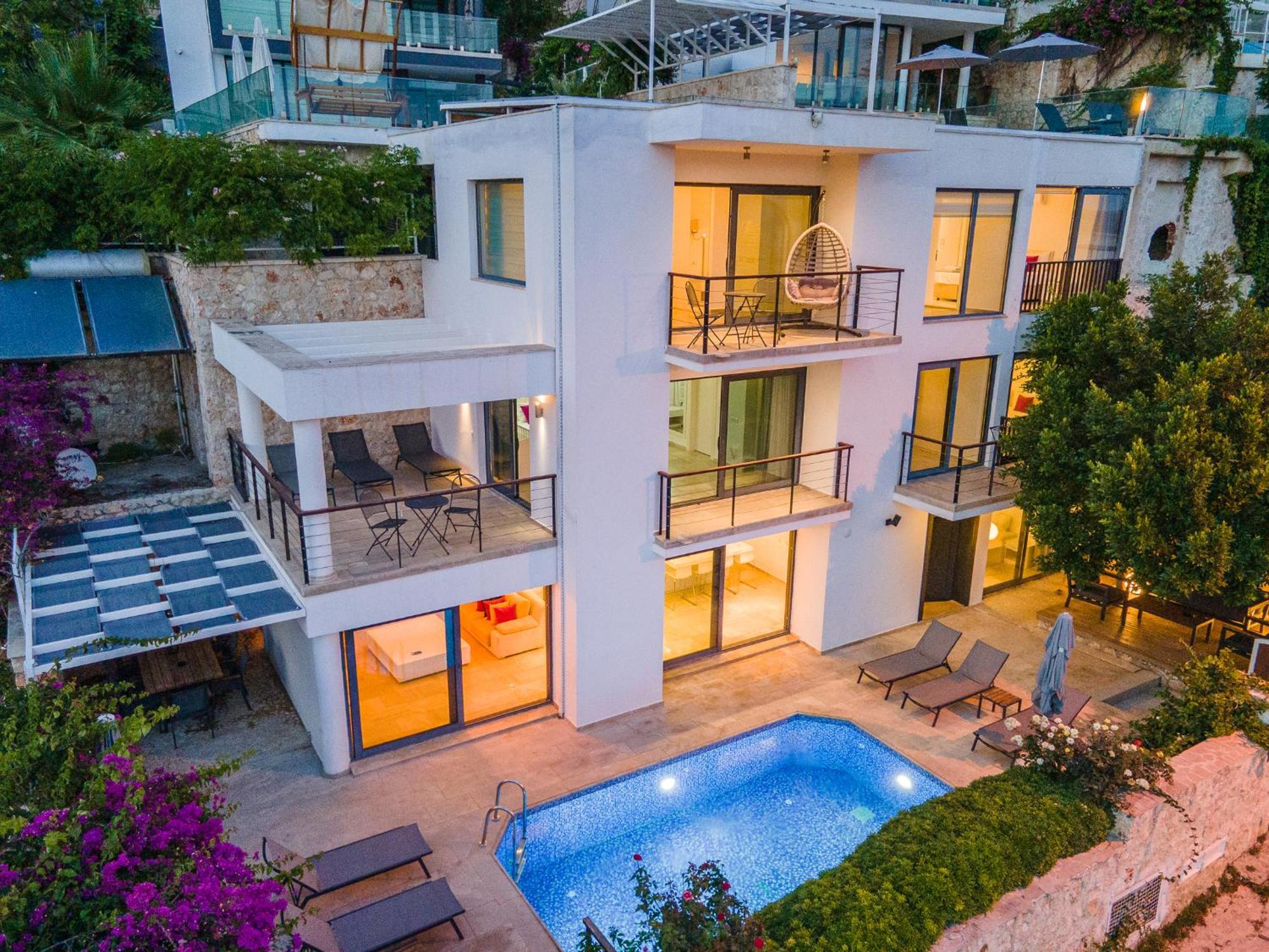 Luxus Villa Skyla Mit 5 Schlafzimmern & Meer-Blick Kaş Extérieur photo